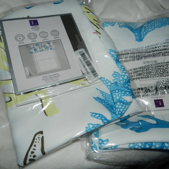 Lush Decor Coastal Reef Feather Light Filtering Window Valance🆕FAST📦🏃🏻💨⚡🚚 - Picture 7 of 16